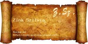 Zink Szilvia névjegykártya